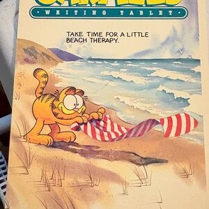 Garfield Writing Tablet with Beach Theme 1978 Vintage.
